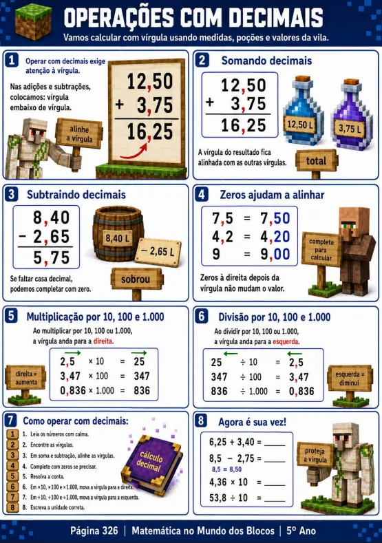 Página de atividade visual de matemática 7